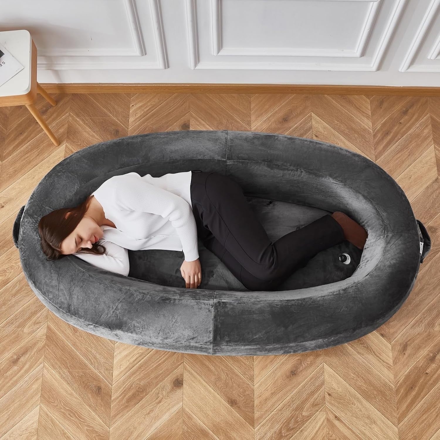 Inflatable Adult Human Pet Bed – Fluffy Velvet Orthopaedic Comfort