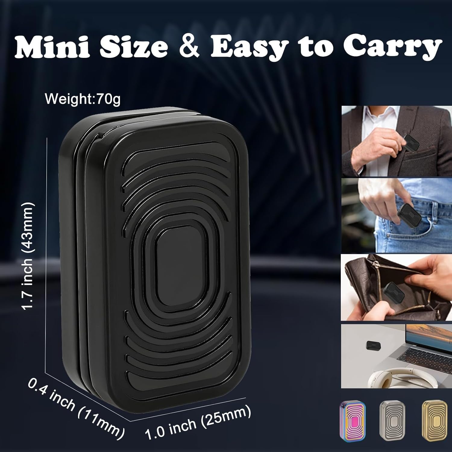 3 Pack Magnetic Fidget Set Metal Slider Haptic Coin Poker Card
