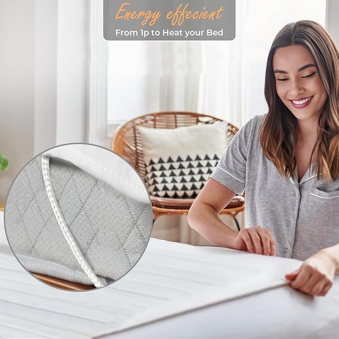 Electric Heated Underblanket King Dual Control Fast Heat Washable