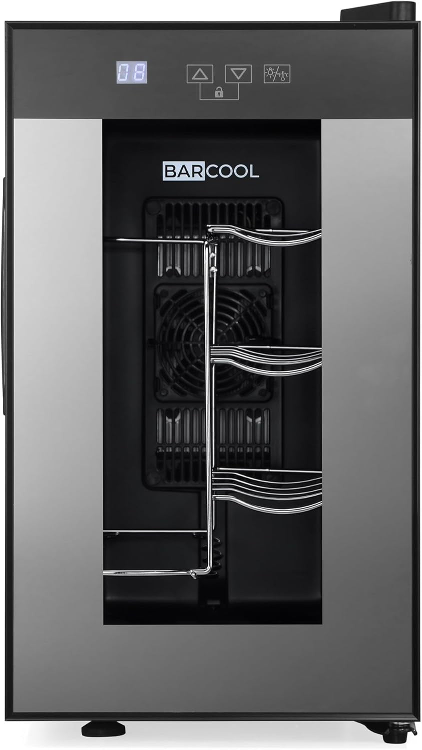 8 Bottle Wine Cooler Fridge Digital Temperature Control Quiet Tabletop Chiller