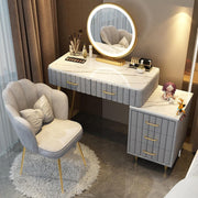 Modern Dresser & Nightstand Set, 5 Drawer Storage, Makeup Mirror LED Light, Bedr