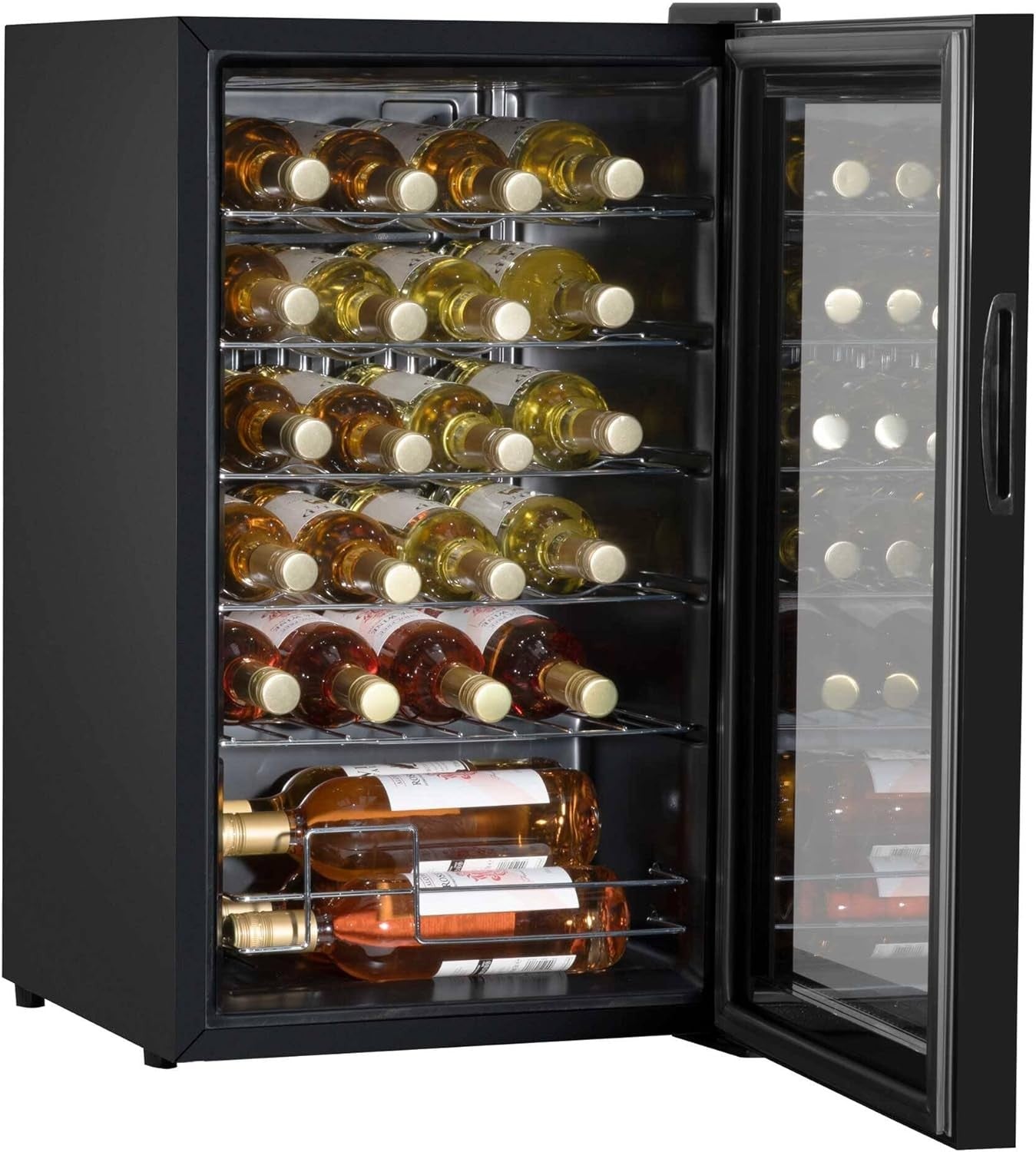 24 Bottle Wine Cooler Fridge Digital Touch Control LED Quiet Freestanding