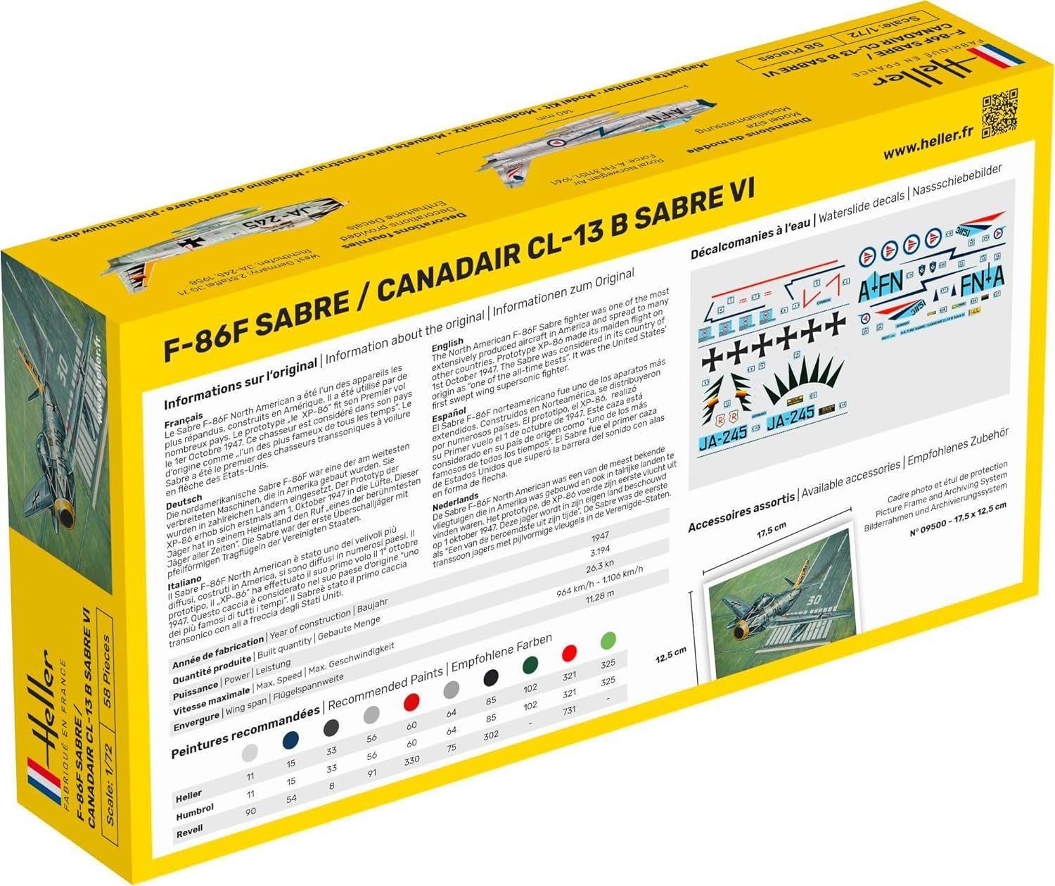 1:72 Scale F-86F Sabre Jet Model Kit – Detailed Plastic Aircraft for Ages 14+