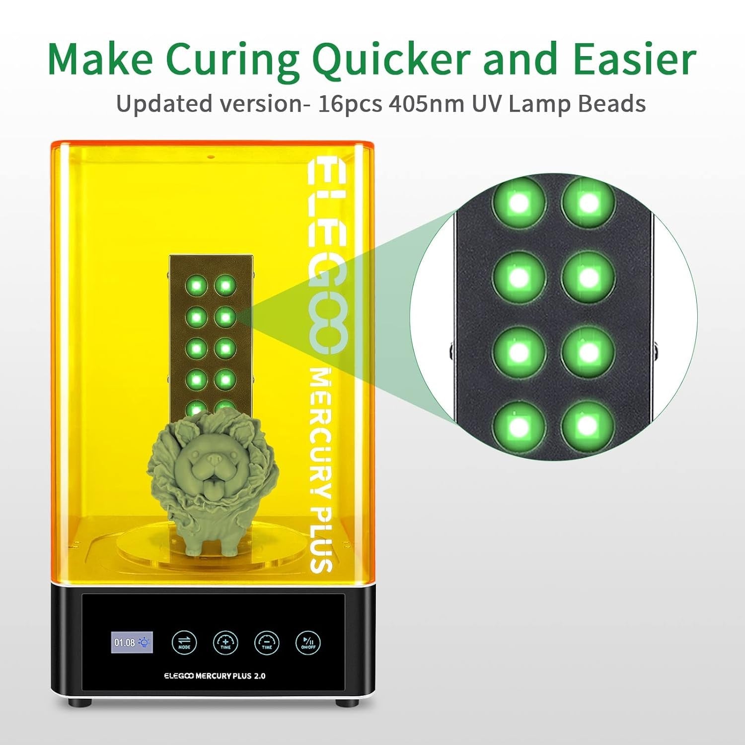 Resin 3D Printer Wash & Cure Station UV Curing LCD SLA Models