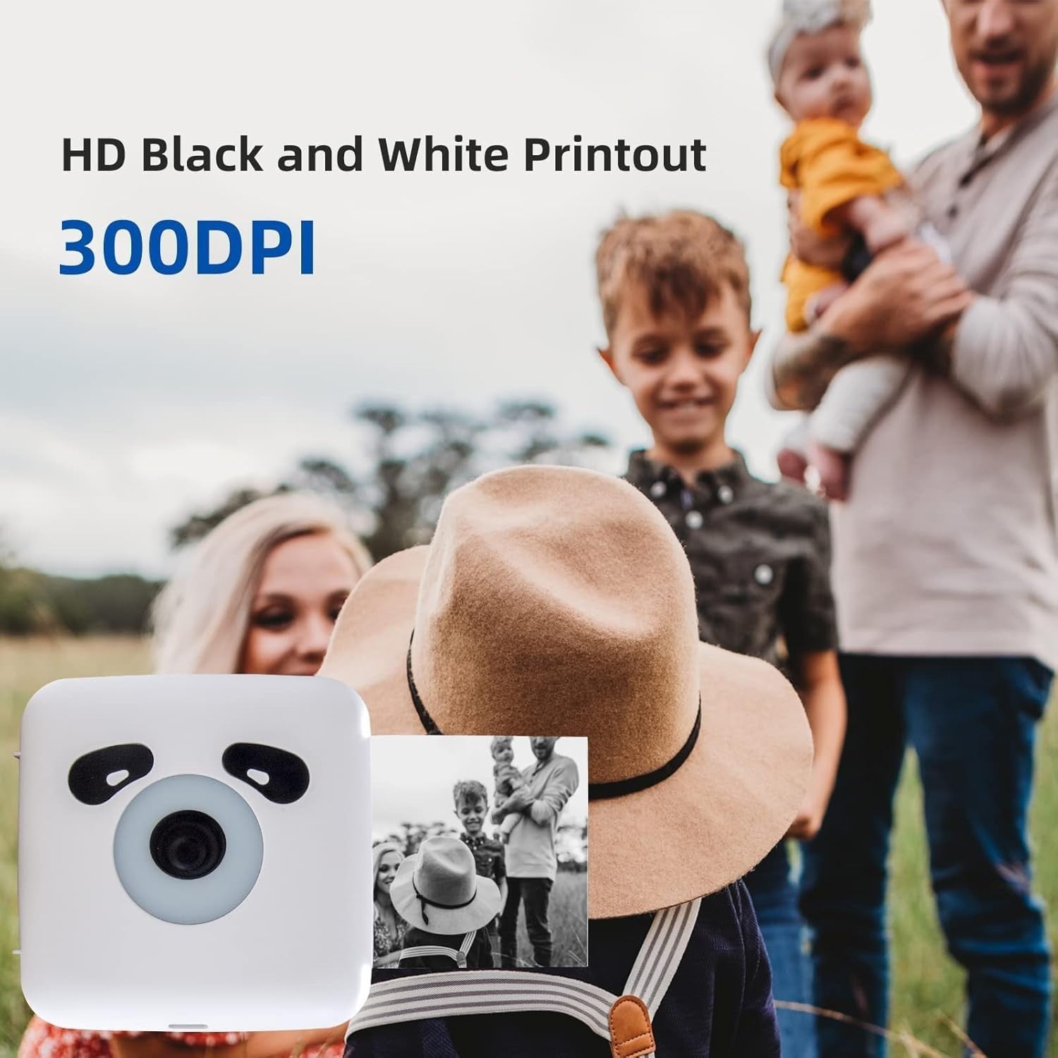 Mini Pocket Label Printer 300DPI Bluetooth Portable Photo Maker White