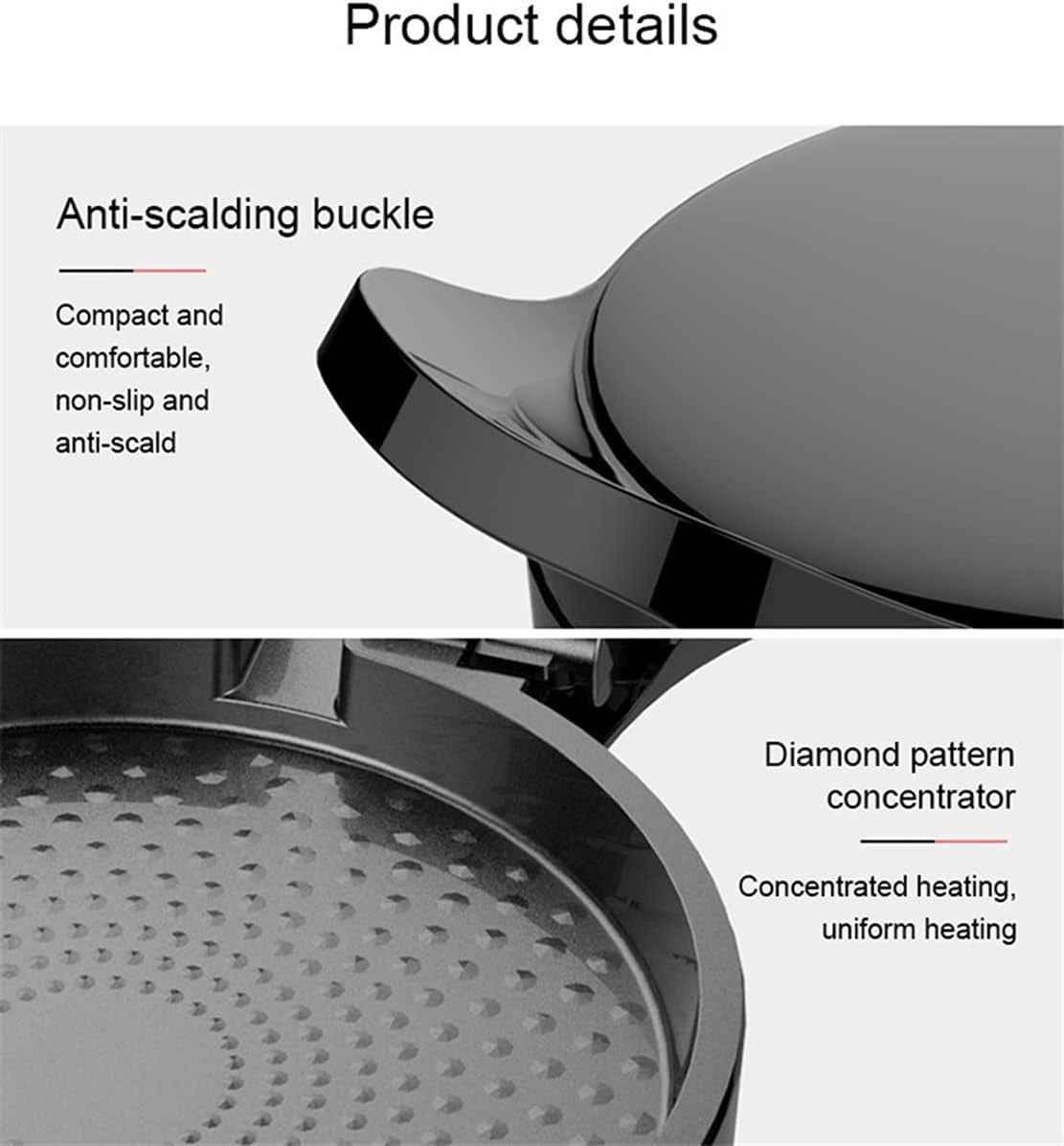 Electric Double-Sided Crepe Maker Pan NonStick Pancake Griddle Fast Even Heating