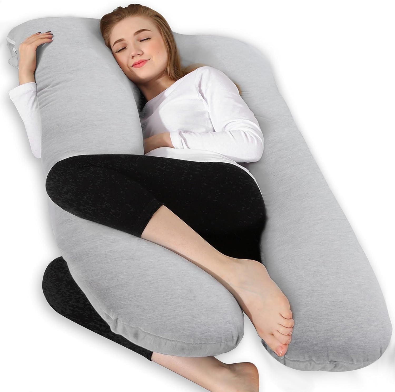 Cooling Pregnancy Pillow U Shaped Full Body Maternity Support Pillow 55in Washab