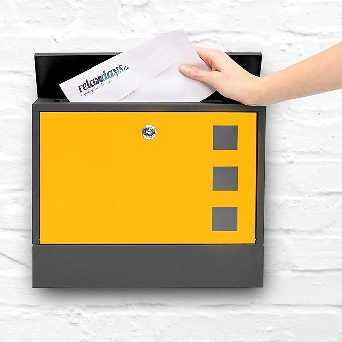 Lockable Wall Mounted Mailbox with Keys Alloy Steel Weatherproof Post Box
