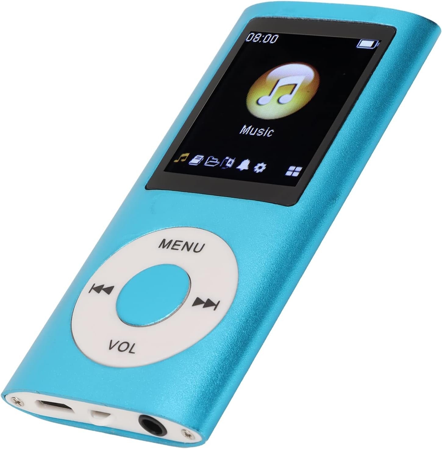 Portable Slim MP3 Player 1.8" LCD Lossless Music Player 64GB Blue