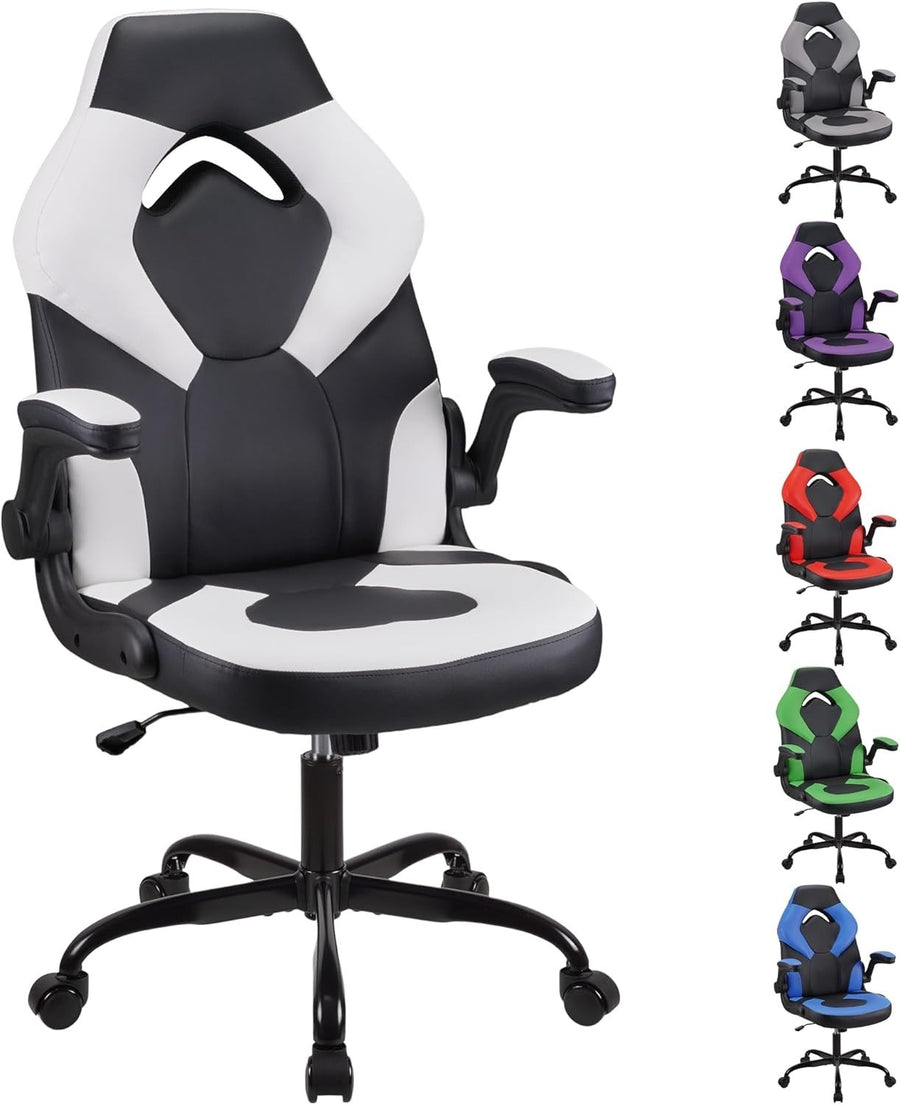 Ergonomic White Gaming Chair Recliner Office Swivel Computer Desk Seat New
