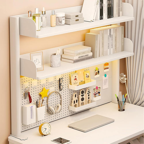 Clamp-On Desk Organizer Shelf 2-Tier Adjustable Desktop Hutch Storage Rack 80cm