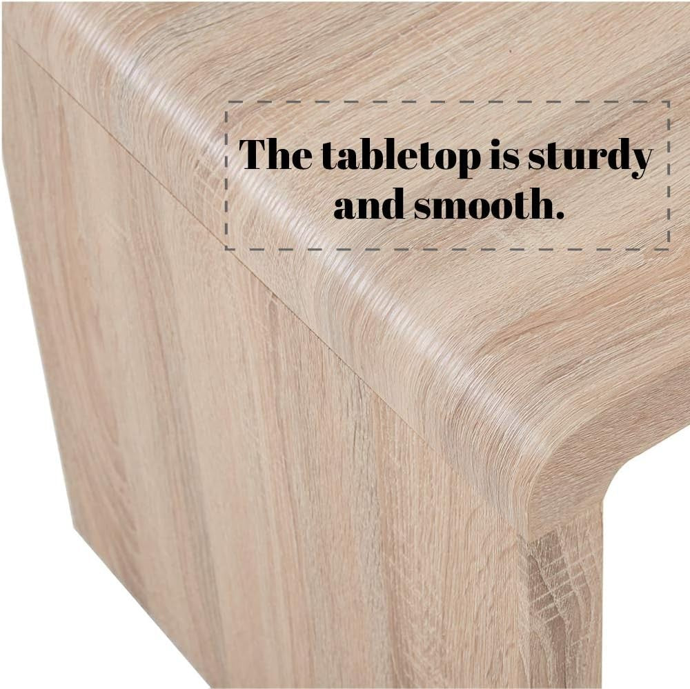 Modern Rectangular Coffee Table with Tempered Glass & Lower Shelf 100x45x45cm