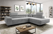 Corner Sofa Bed with Storage Grey L Shape 277x203cm 3 Seater