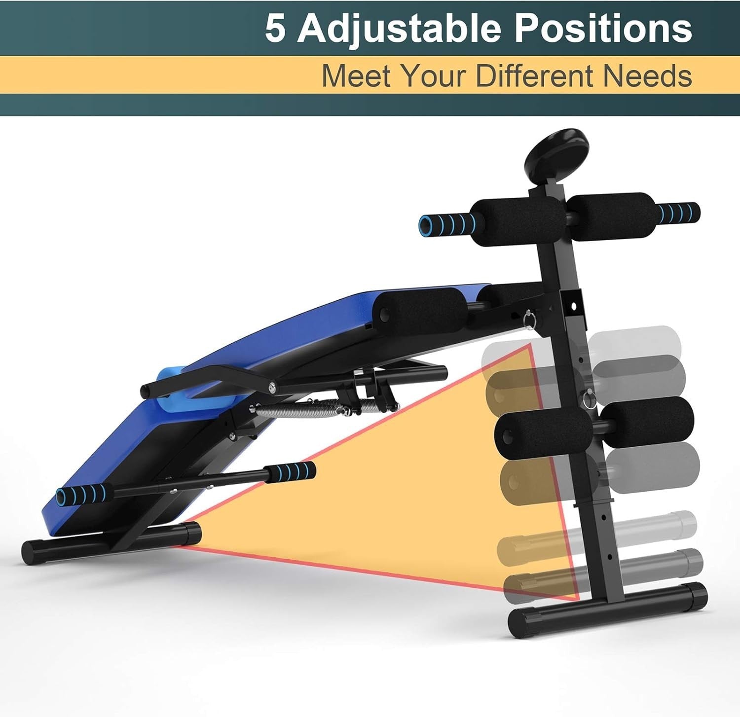 Foldable Sit-Up Training Bench With LCD Monitor Incline Decline Home Gym