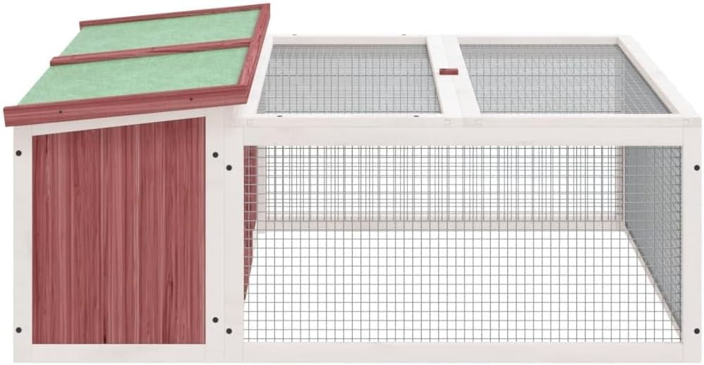 Large Outdoor Rabbit Hutch Solid Wood Enclosure Secure Small Animal Run