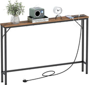 Slim Console Table with Charging Station, USB Ports & Power Outlets, Space-Saver
