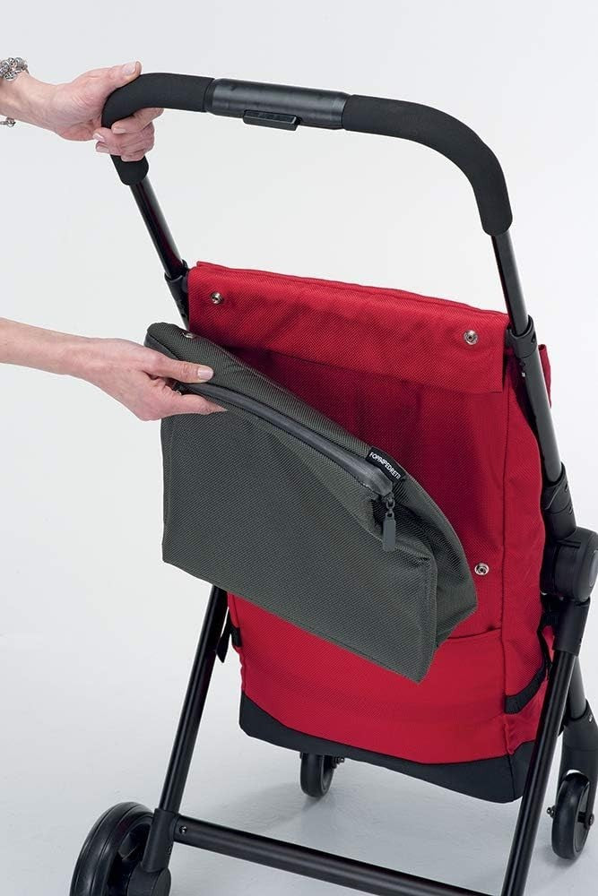 Folding Shopping Trolley 46L Bag Swivel Wheels Lightweight Aluminium Red