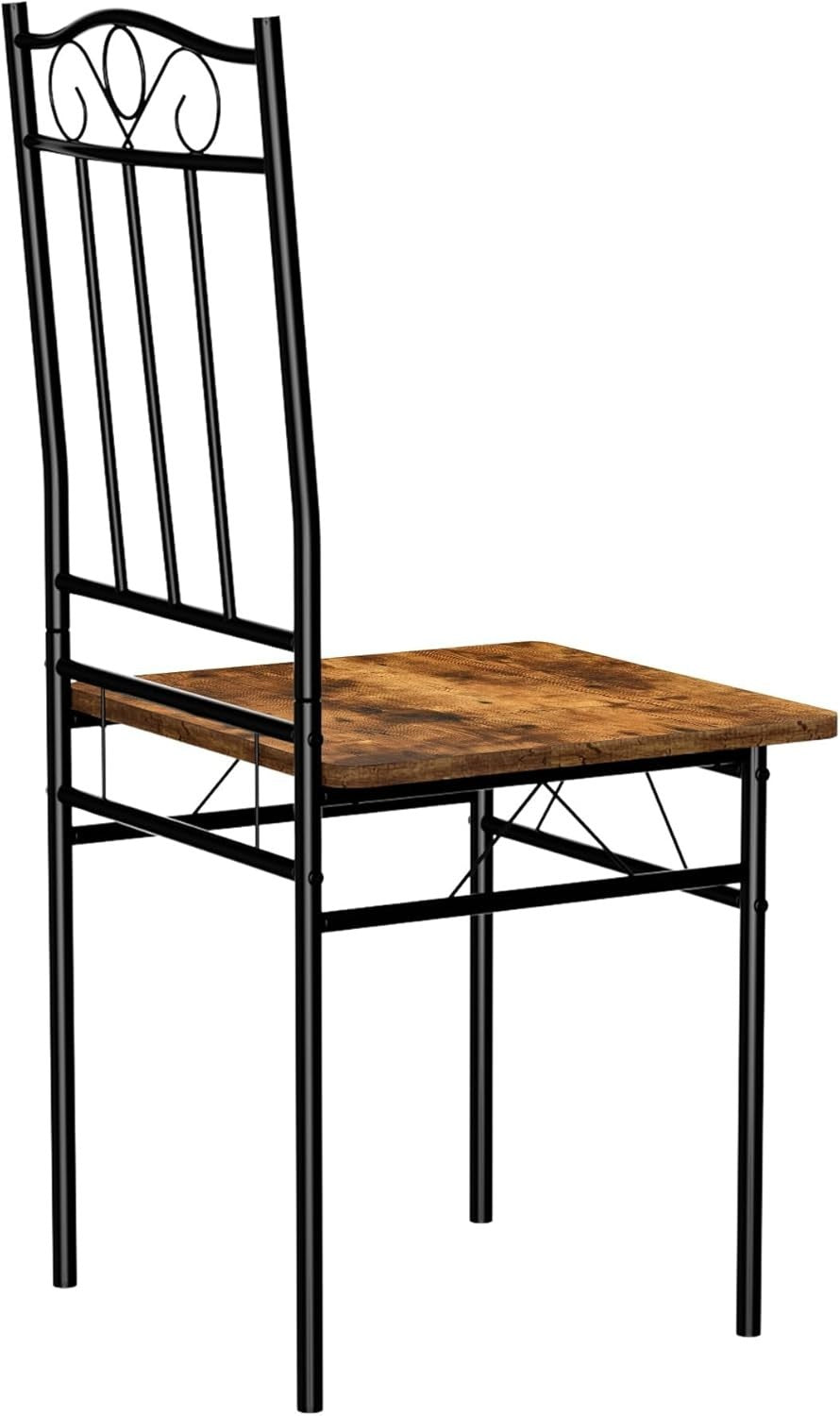 Vintage Rectangular Dining Set 4 Chairs Rustic Wood Kitchen Table Compact