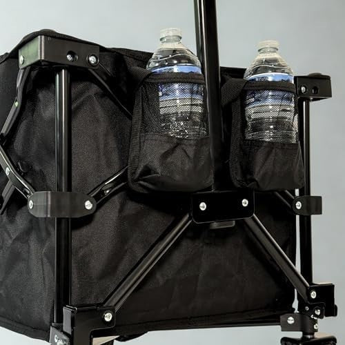 120L Folding Wagon Trolley All-Terrain Wheels Adjustable Handle Camping Cart