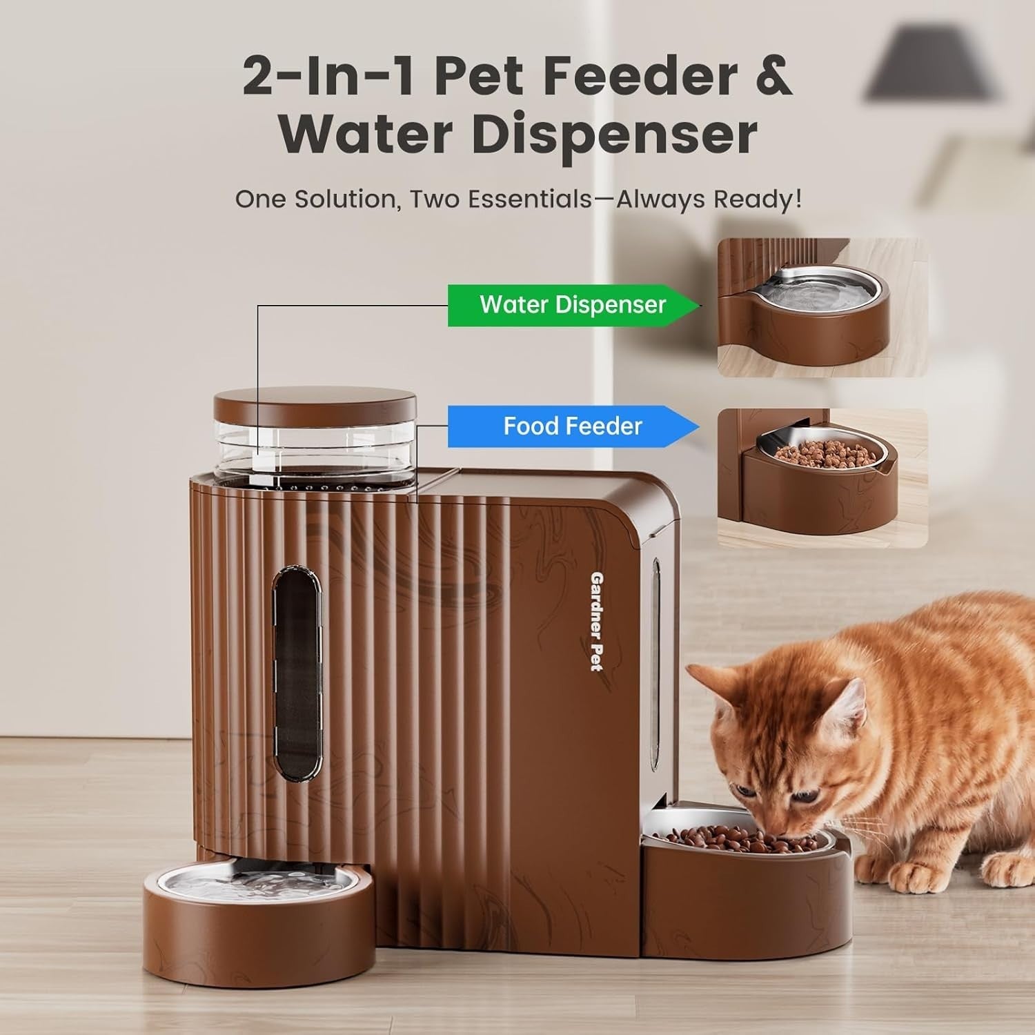 2 in 1 Gravity Pet Feeder Water Dispenser 3L BPA Free Food Station