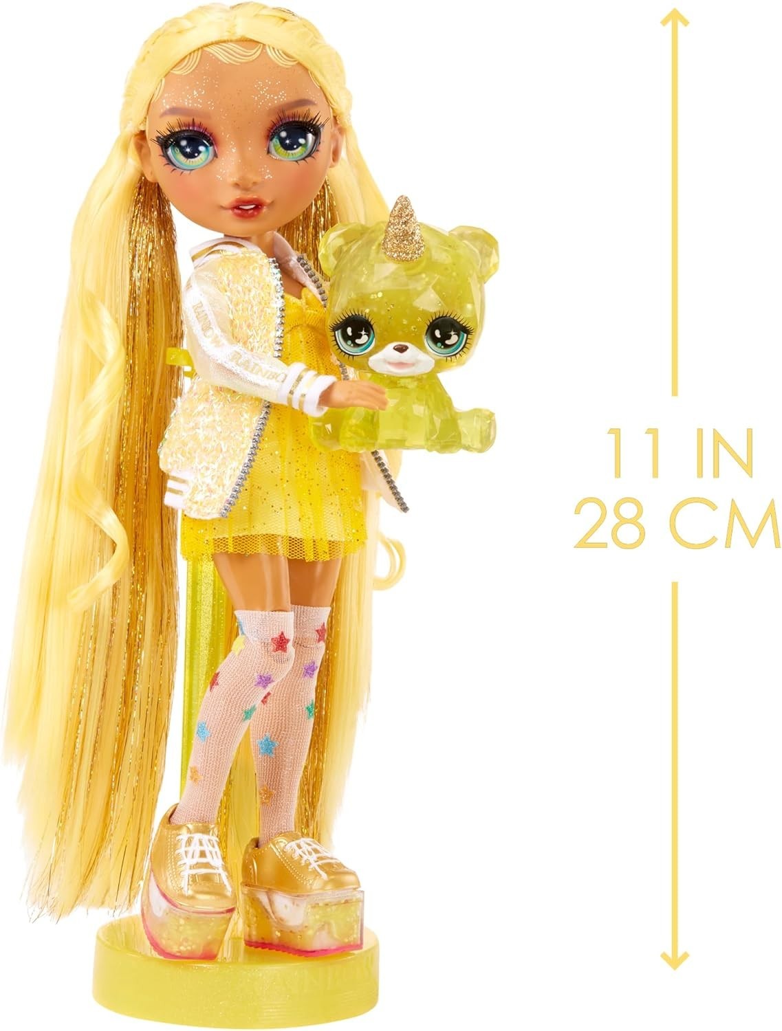 Yellow Fashion Doll with Sparkle Slime Magical Pet Accessories 28cm