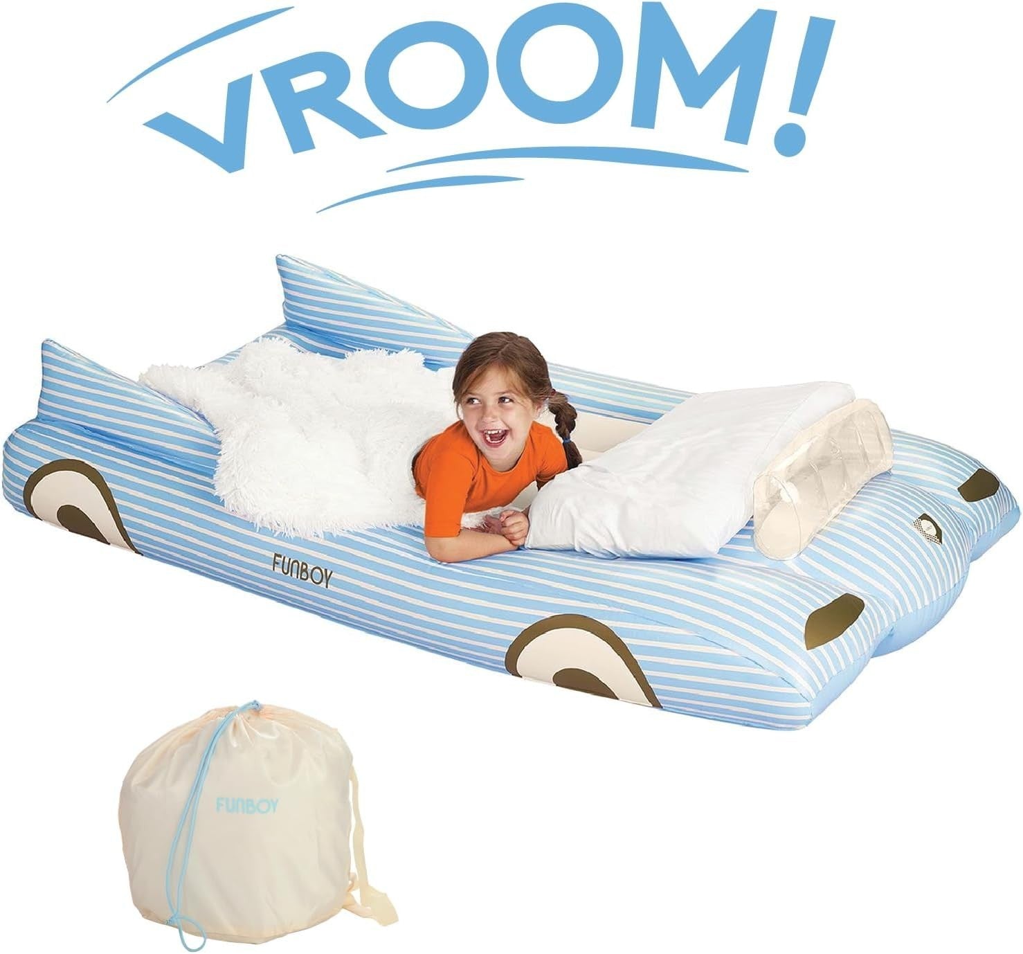 Kids Twin Inflatable Travel Bed Mattress with Carry Bag – Sleepovers