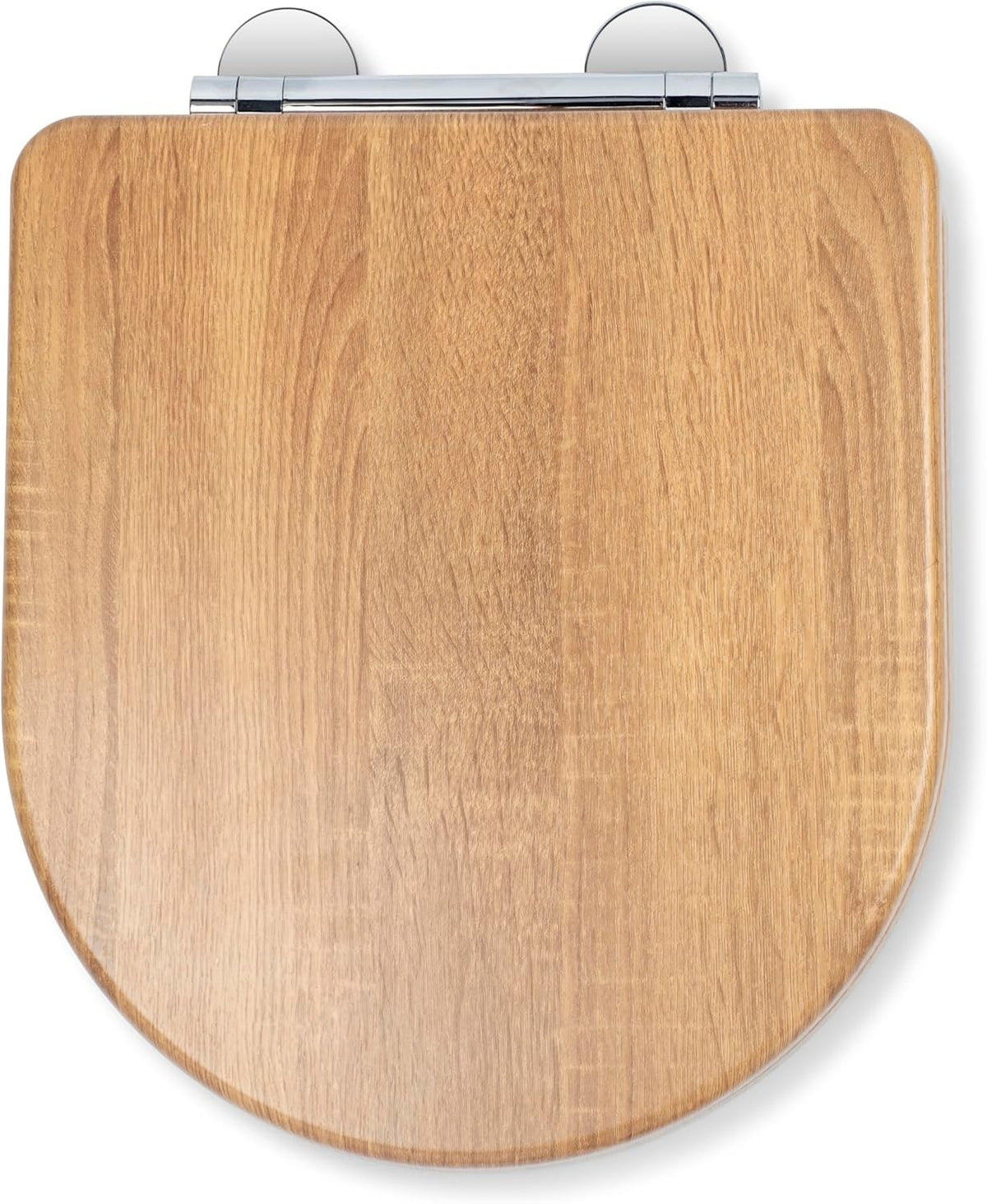 Teak D-Shape Wooden Toilet Seat Soft Close Quick Release Antibacterial