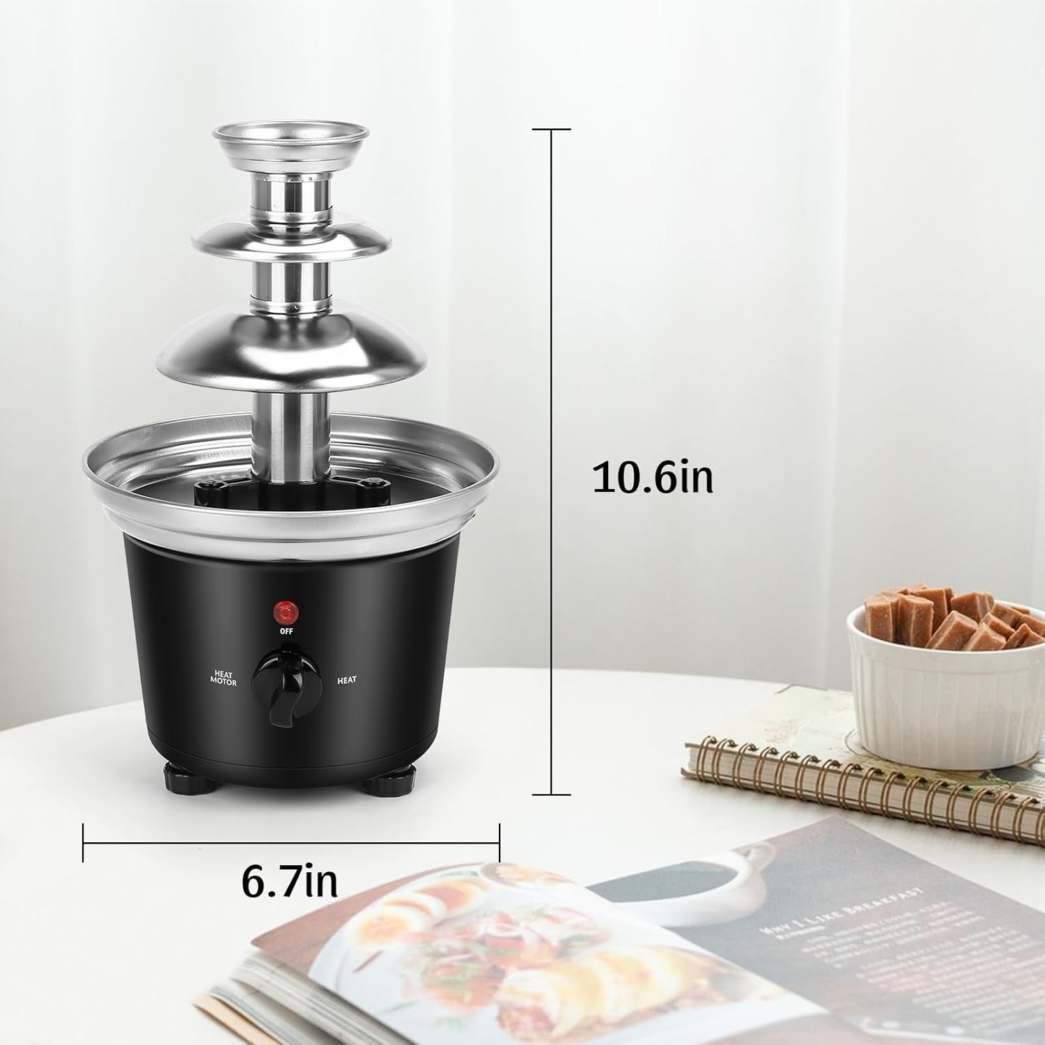 Mini Chocolate Fountain Machine Electric Fondue Party Melter Steel