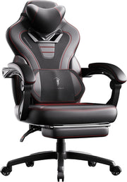 Ergonomic Reclining Gaming Chair Office Desk Seat Massage Headrest Footrest 70D