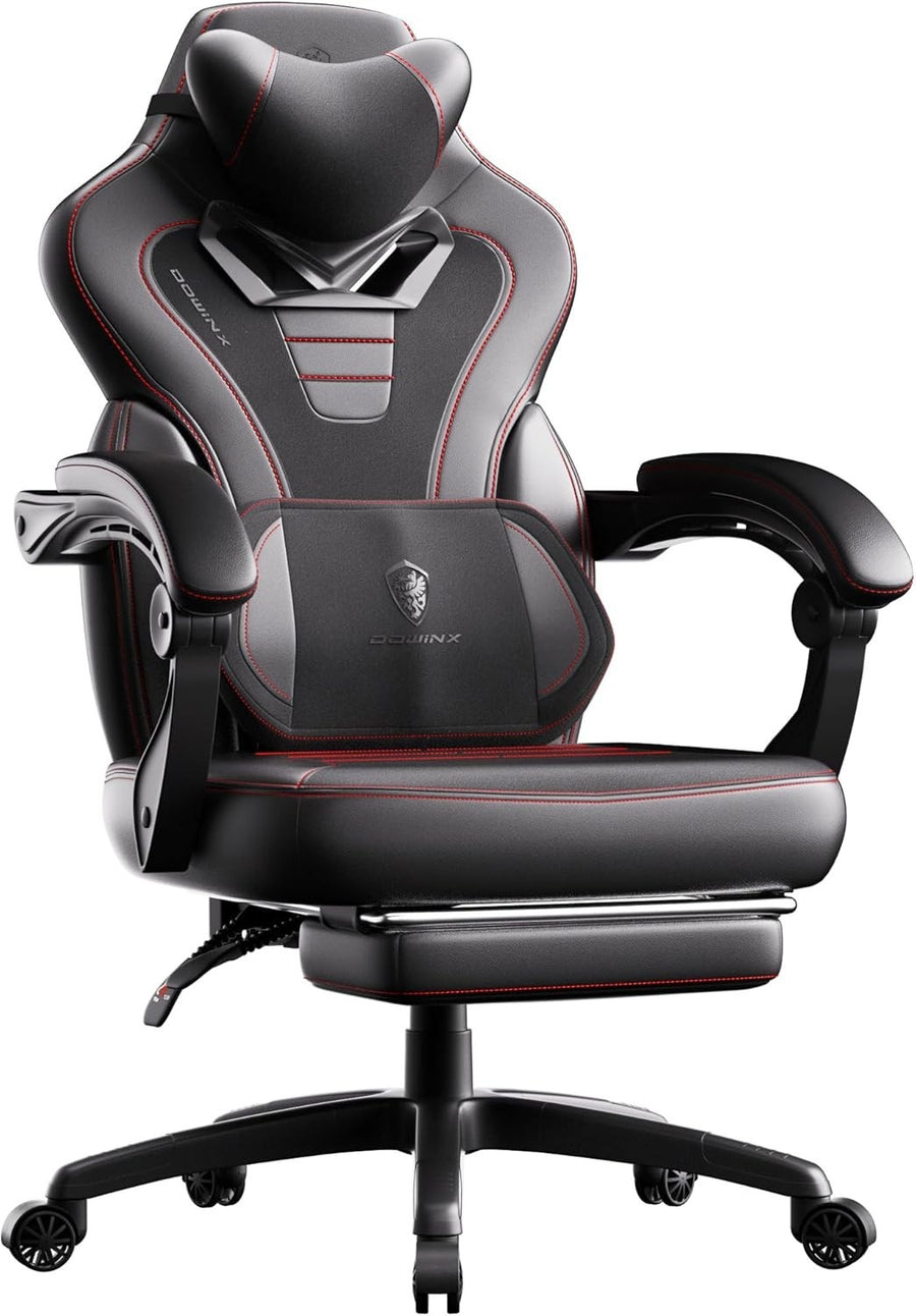 Ergonomic Reclining Gaming Chair Office Desk Seat Massage Headrest Footrest 70D