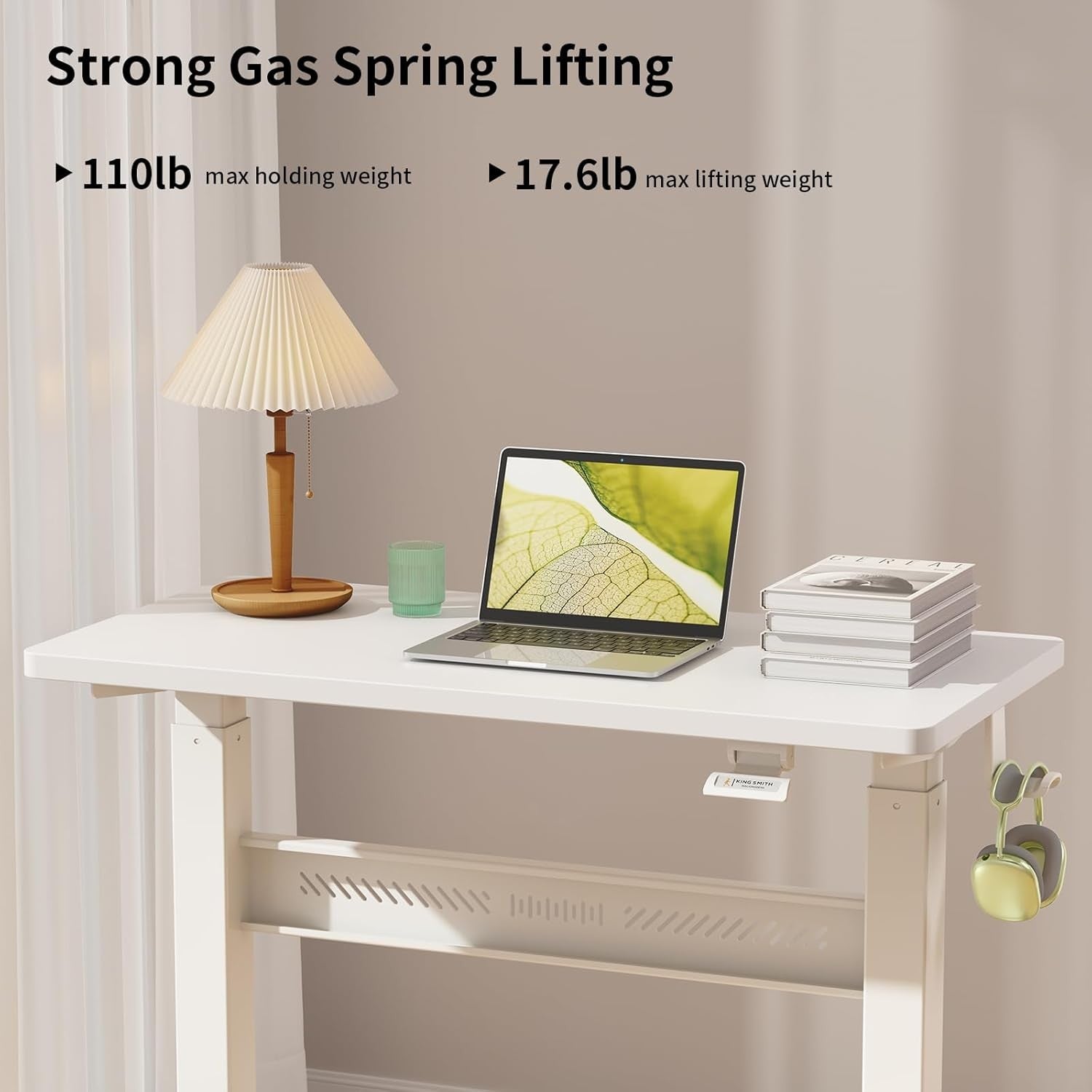 Mobile Standing Desk Walking Pad Compatible Adjustable Pneumatic Desk on Wheels
