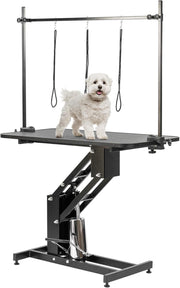 Large Hydraulic Dog Grooming Table Adjustable Height Non Slip Top H Bar