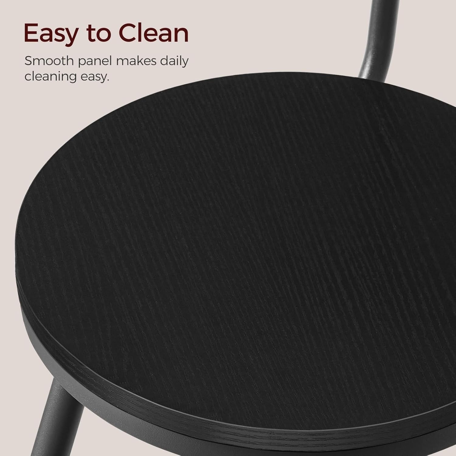 Modern Bar Stools Set of 2 with Backrest & Footrest 32x32x66cm Black