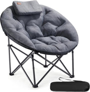 XL Padded Folding Camping Chair Heavy Duty 150kg High Back Outdoor Seat