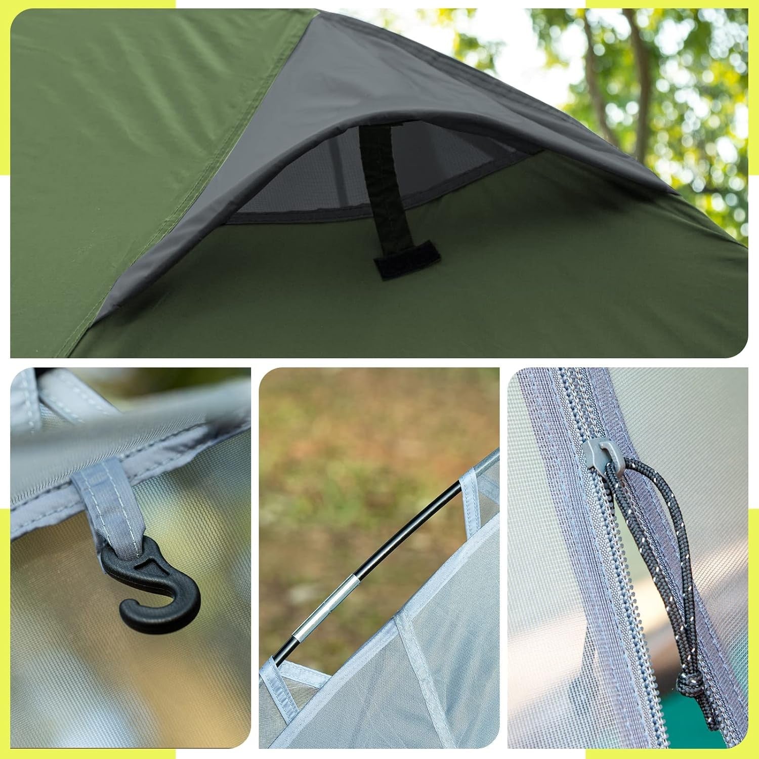 1-2 Man Ultralight Waterproof Camping Tent 2 Door Backpacking