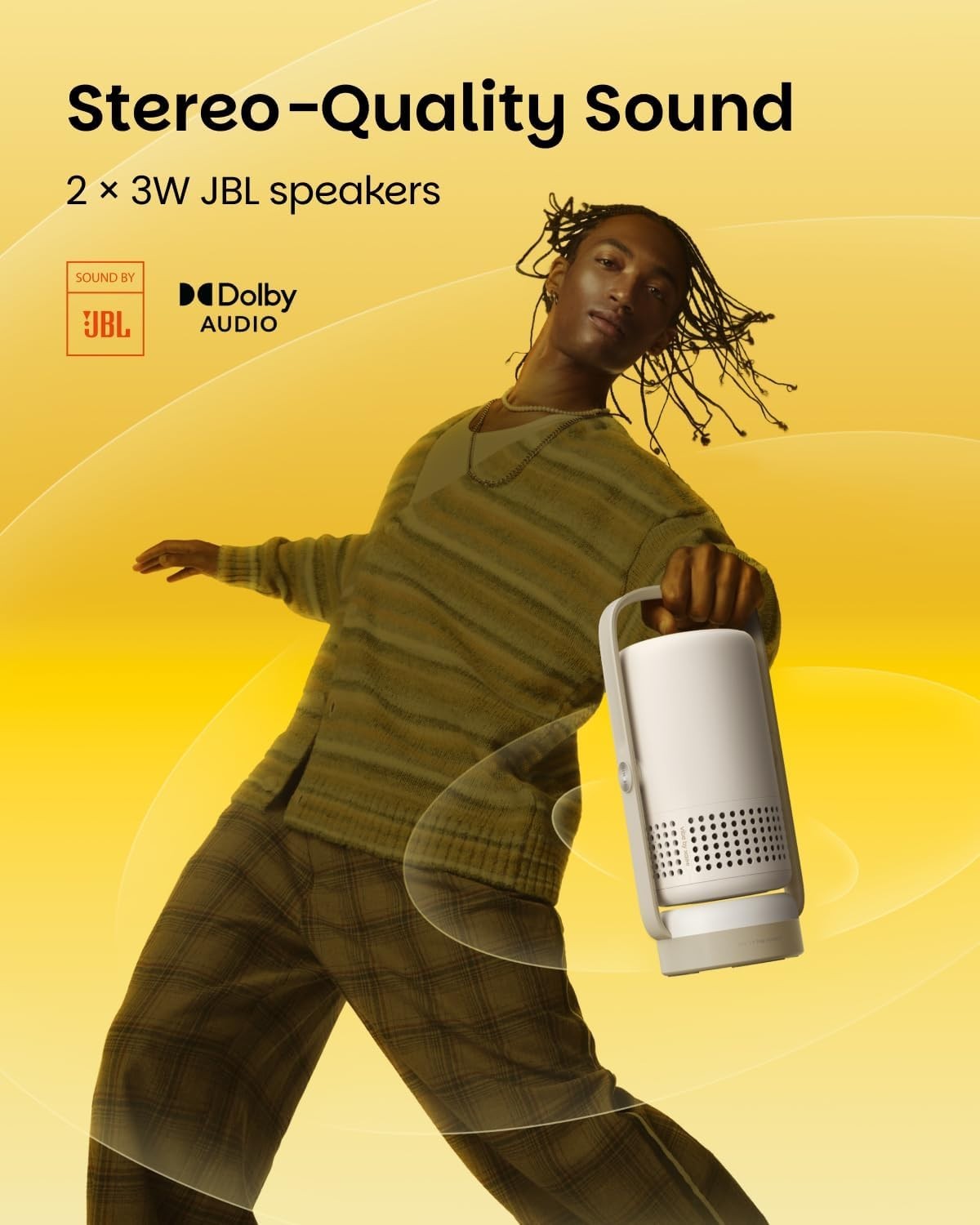 1080P Smart Portable Projector Google TV Netflix Battery JBL Auto Focus