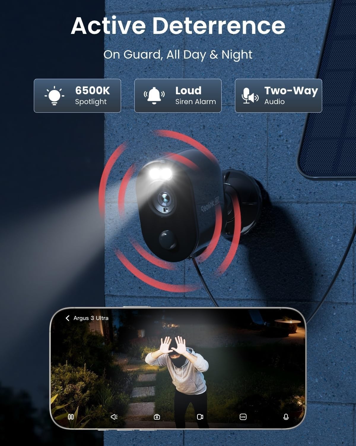 4K Solar Security Camera Wireless Color Night Vision Alexa CCTV