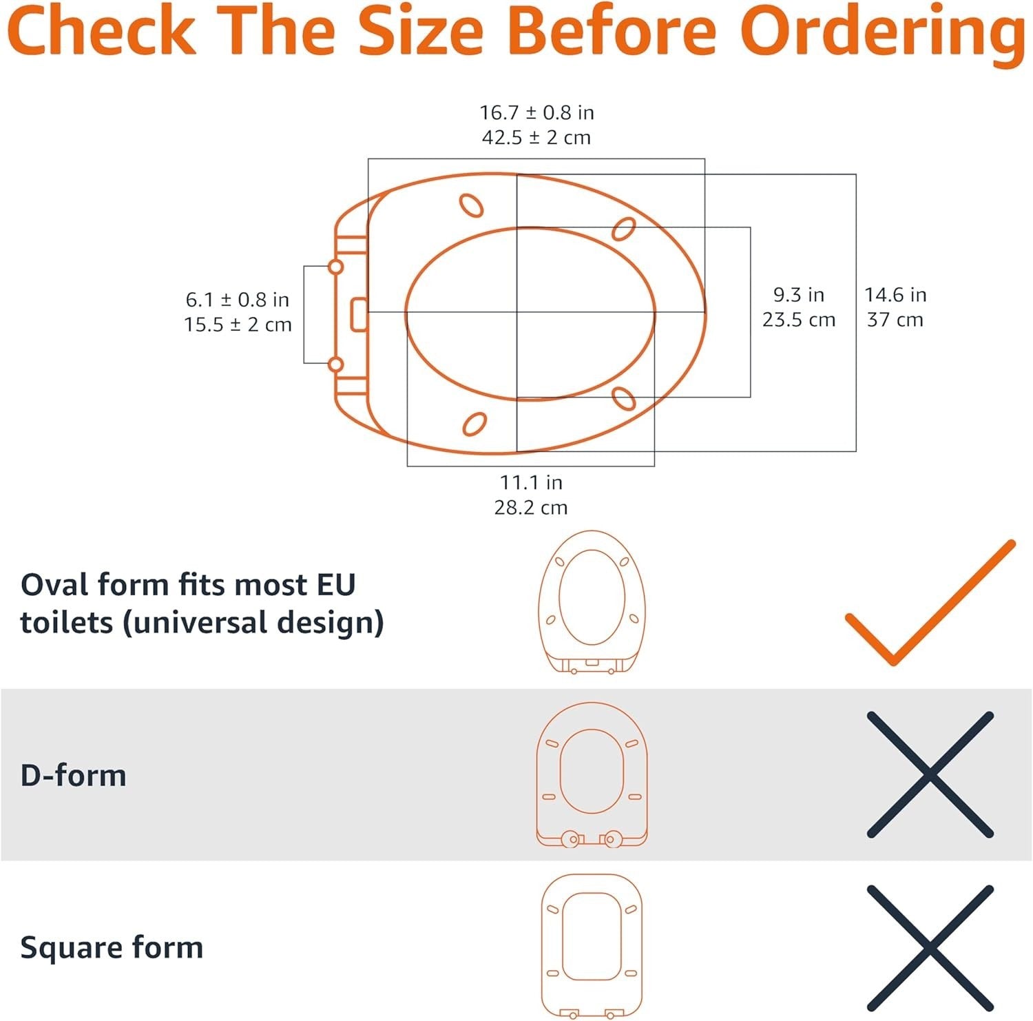 Luxury Oval Soft Close Toilet Seat White Quick Release Heavy Duty Universal 35x4