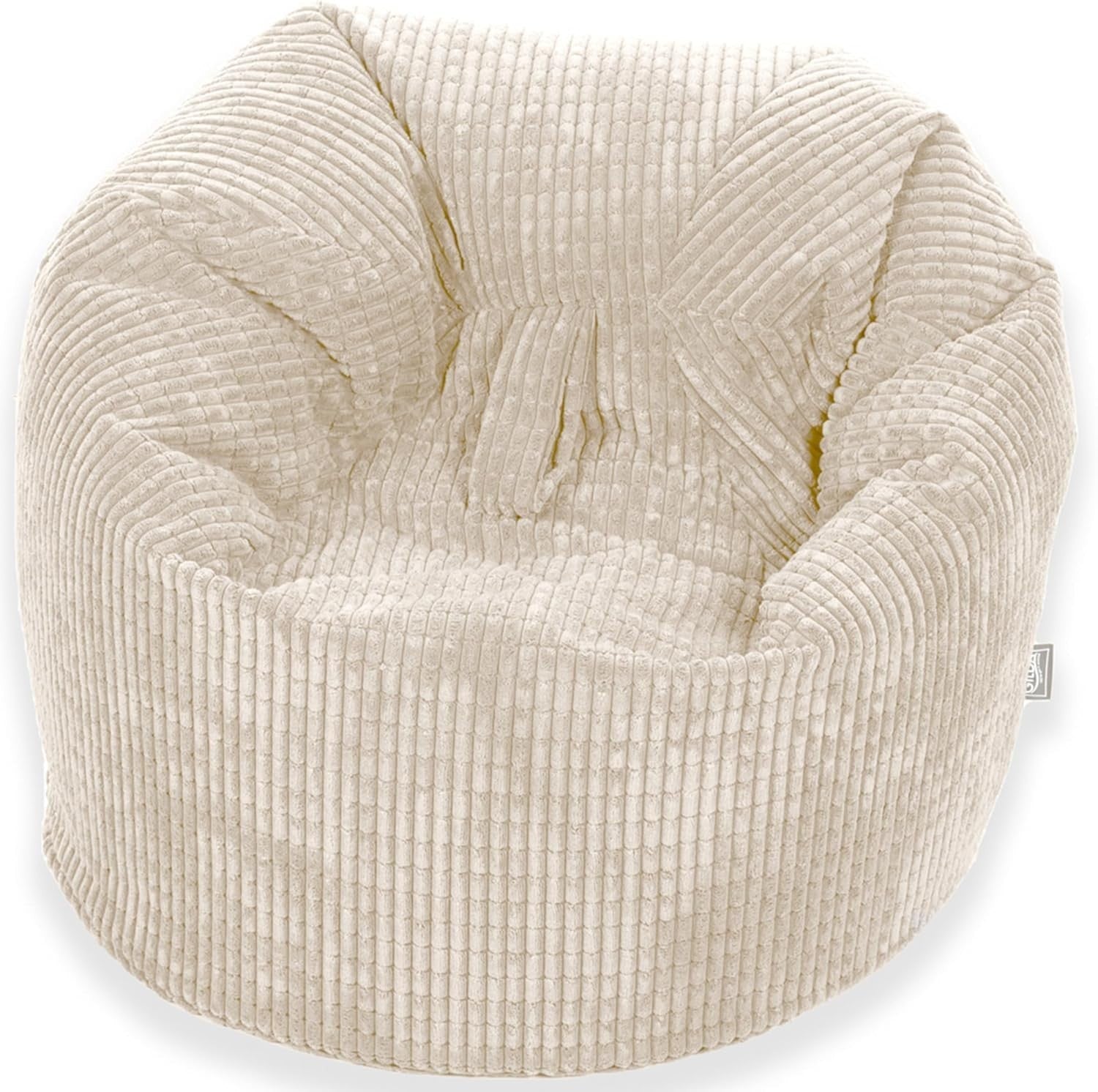 Kids Corduroy Bean Bag Chair Cream Filled Seat Lounge Sofa Gaming Room