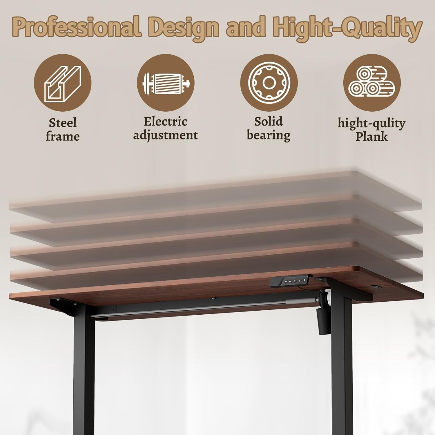 Electric Height Adjustable Standing Desk 120x60cm Ergonomic Sit Stand Table
