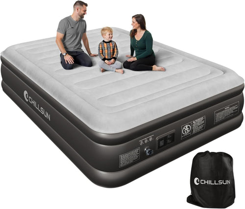 King/Double Inflatable Air Mattress with Built-In Electric Pump, Quick Inflate