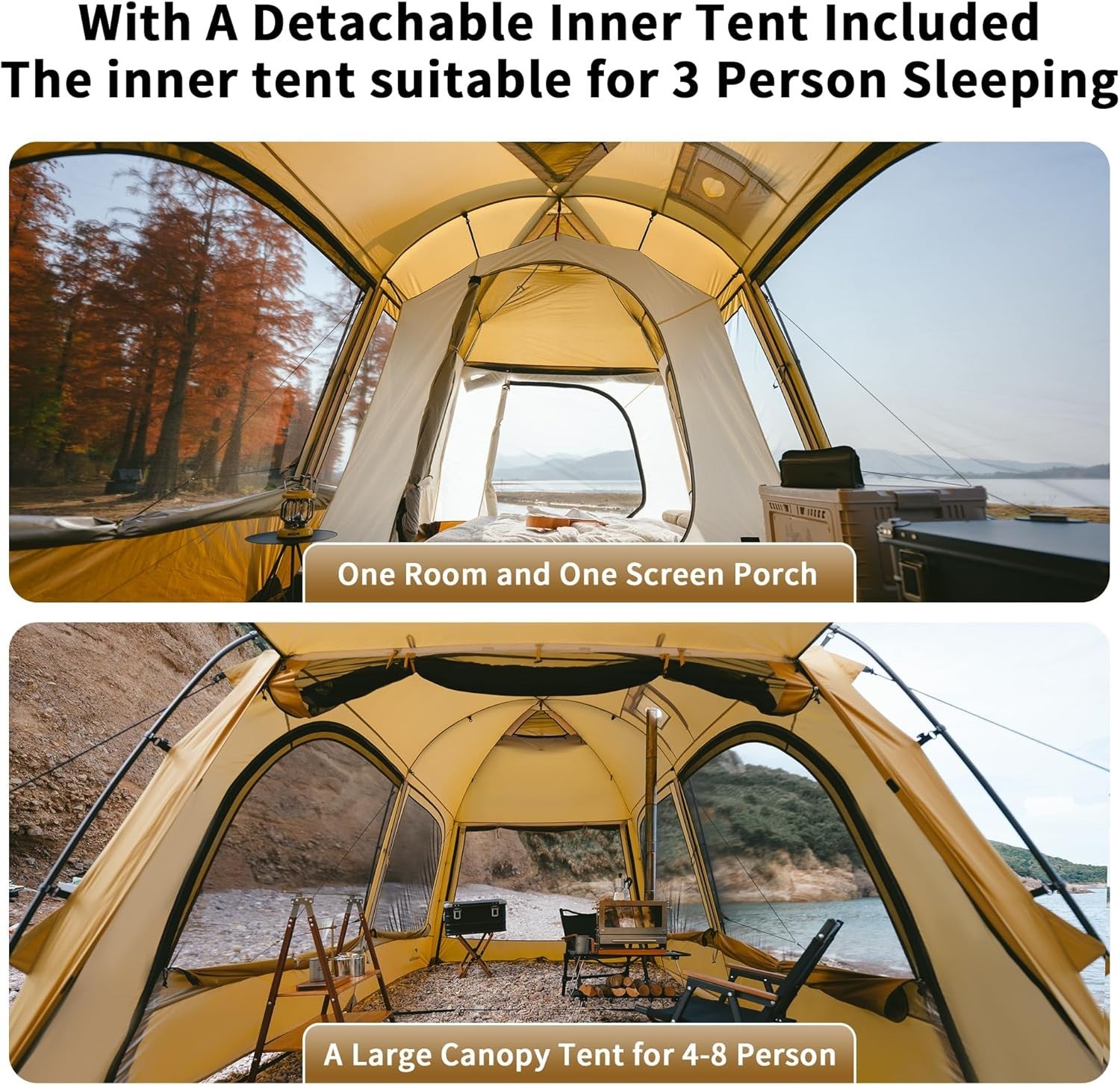 4 Seasons Camping Tent 2-6 Person Waterproof Thermal