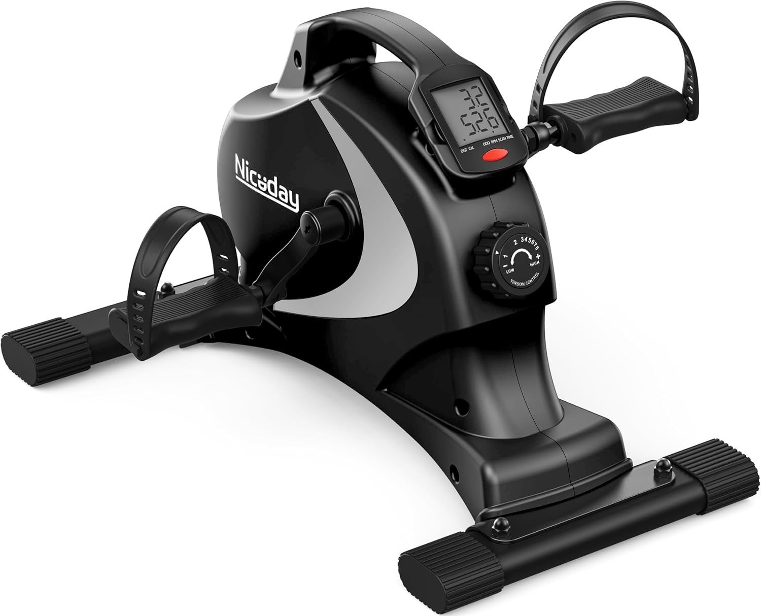 Mini Under-Desk Magnetic Pedal Exerciser w/ LCD Monitor & Quiet 8-Level