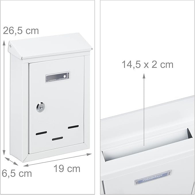 Lockable Wall Mounted Letterbox with Keys – Compact, Secure, Viewing Window