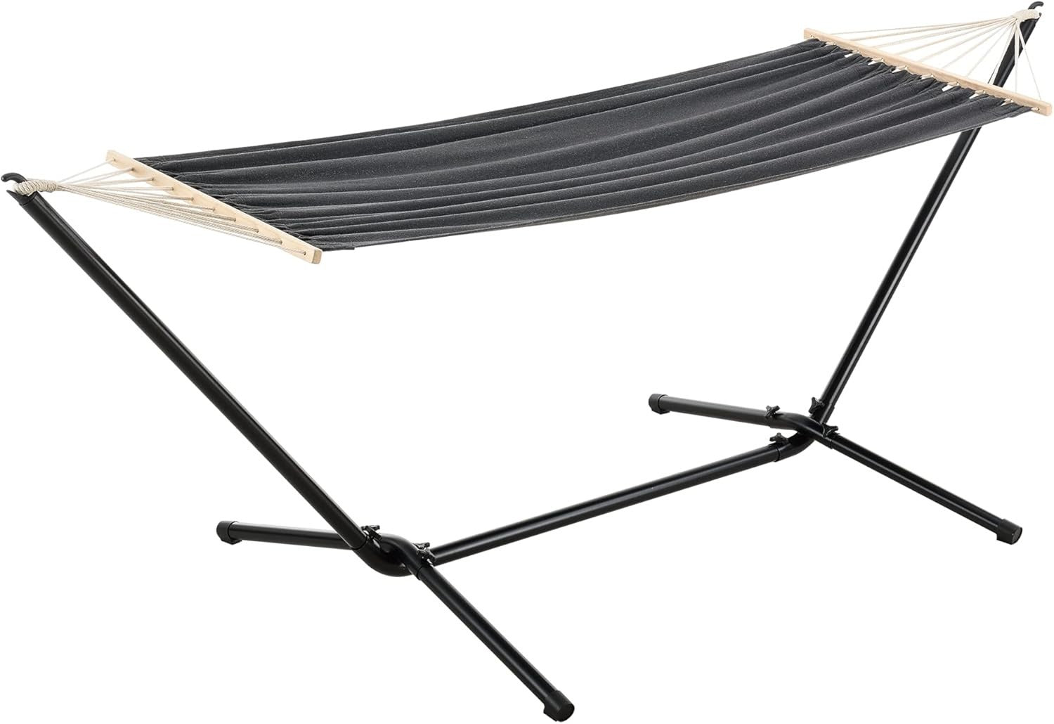 Hammock with Stand 200x100cm Indoor Outdoor Cotton Bed 120kg Capacity Relax