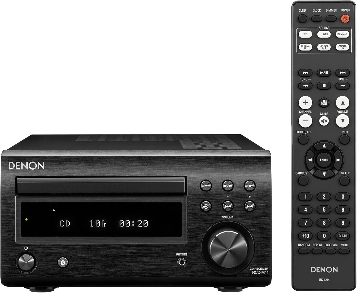 Hi-Fi Stereo System CD Player Bluetooth 2x30W Optical Input DAB+ Tuner Black