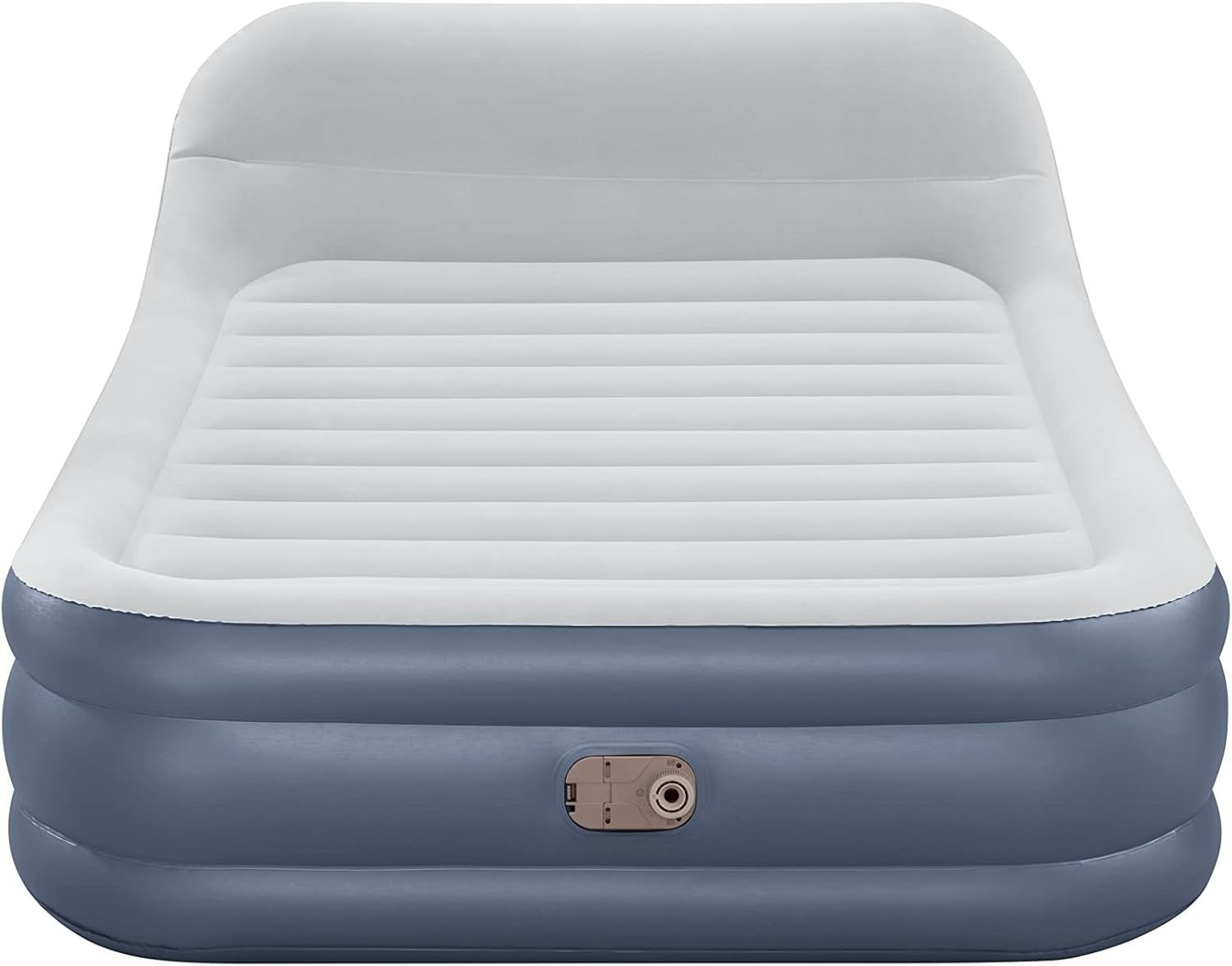Queen Inflatable Air Bed Built-In Electric Pump Raised Headboard