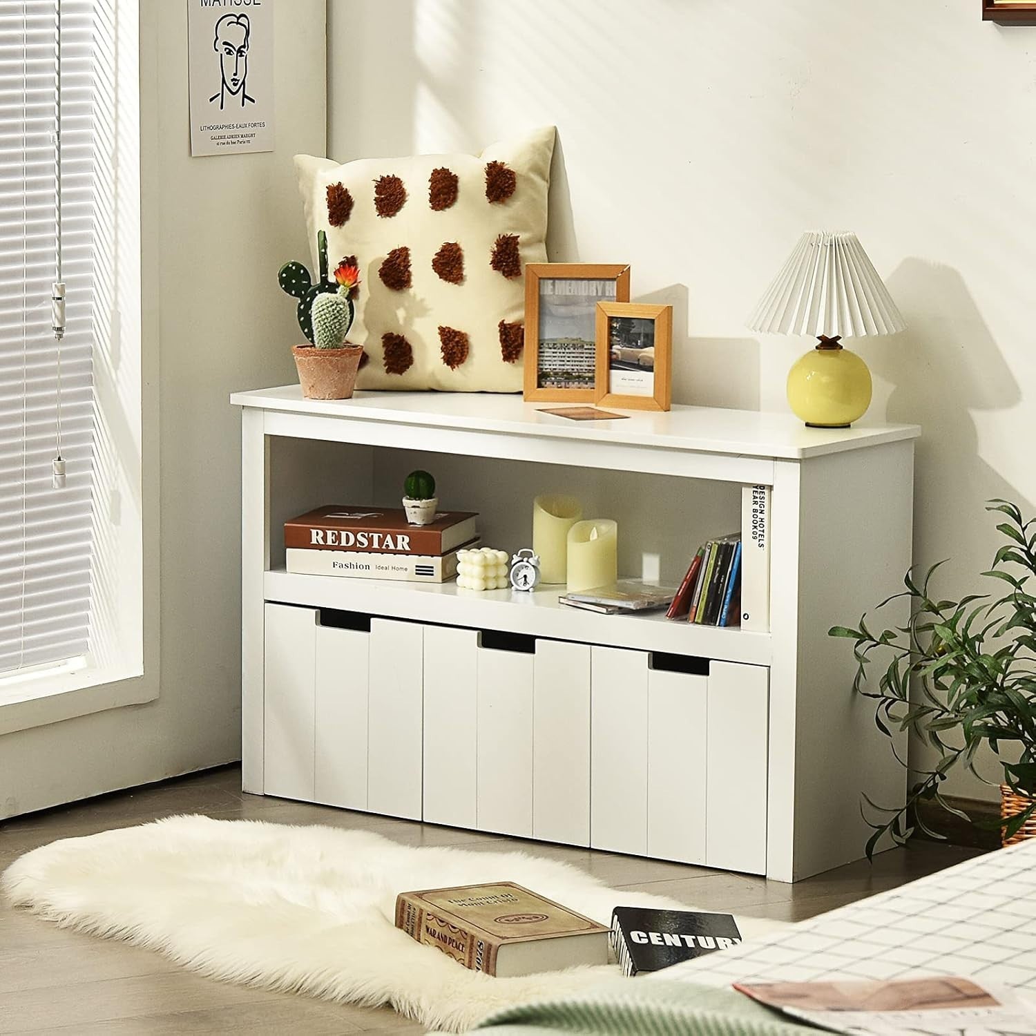 Kids Storage Cabinet with Drawers & Large Shelf – Durable Toy Organizer
