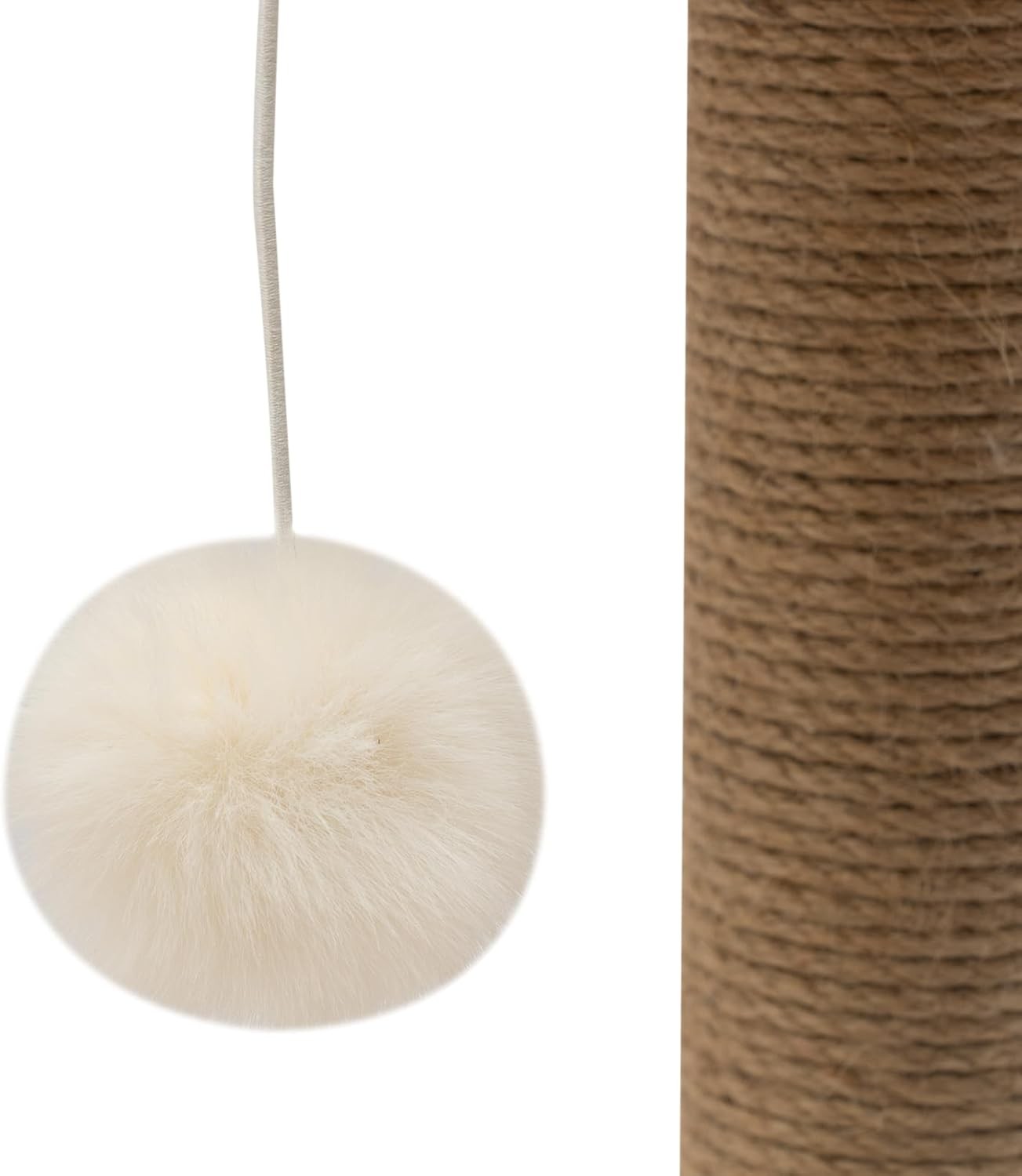 Beige Wooden Cat Tree Play Tower with House Jute Scratching Post 71cm