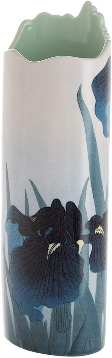 Art Nouveau Iris Porcelain Vase Multicolour Tall Decorative Flower Vase